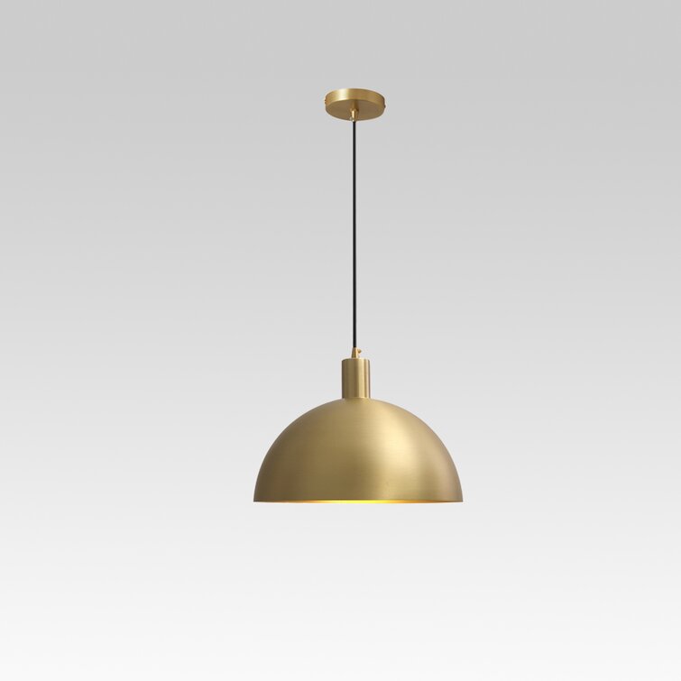 Vintage inspireret messing loftlampe | Kuppelformet design | Mid-Century moderne stil | Justerbar kabellængde 150 cm | E26/E27 fatning | Guld finish