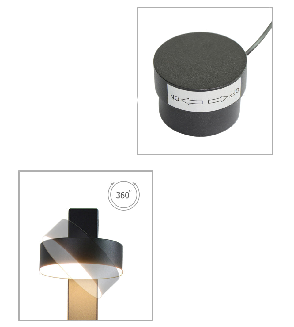 Celine væglampe | Dæmpbar | 360 graders rotation | Moderne design | Akryllampeskærm | H 28 cm | B 10 cm | 20W LED | 110lm | Fast kablet | Aluminium