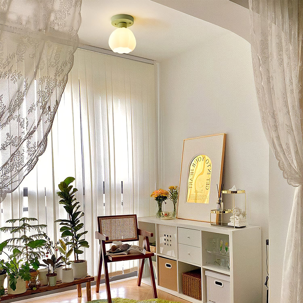 LoveGlow Glas & Metal Loftlampe | Romantisk stil med elegant design | Ideel til stue og