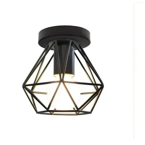 Pyramideformet LED loftslampe | Jern/Skifer | Elegant nordisk design | 220V 240V | CE CCC-certificeret | Tidssvarende klassiker til stue og