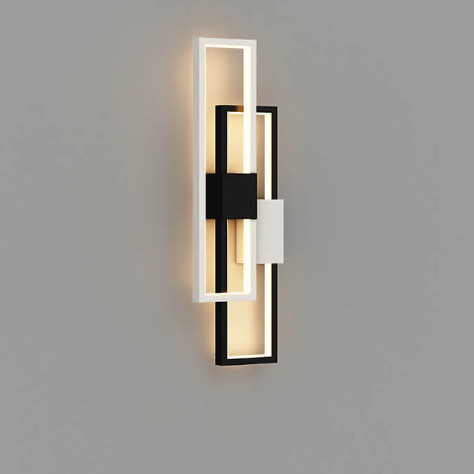 LumiSil | Moderne Væglampe | Kvadratisk Design | Iron & Silikone | Energieffektiv LED | Sort | 25x25x5 cm | 220V | 6W | Stilfuldt og