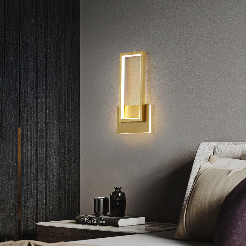 Luminoir | LED-væglampe | Guld | Rektangulær | Moderne Design | Akryl & Metal | 110V-240V | Til Soveværelse & Stue | Energieffektiv | Nem