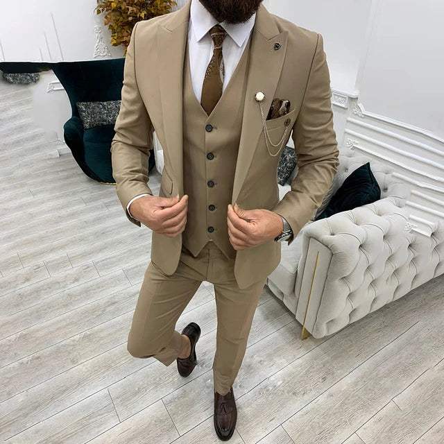 Vinc Luksus Jakkesæt til Mænd | Komfortabelt og Stilfuldt Design i Bomuld/Polyester | Alsidig og Holdbar | Flerfarvede Valgmuligheder