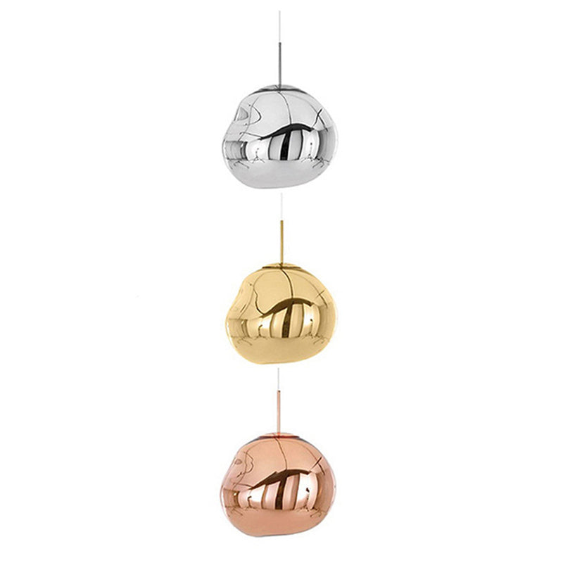 Sophie | Hængelampe i Sølv/Rødt Glas | Moderne Design | 1 Lyskilde | Loftslamper | Indendørs Belysning | Justerbar Størrelse | LED Kompatibel | Runde