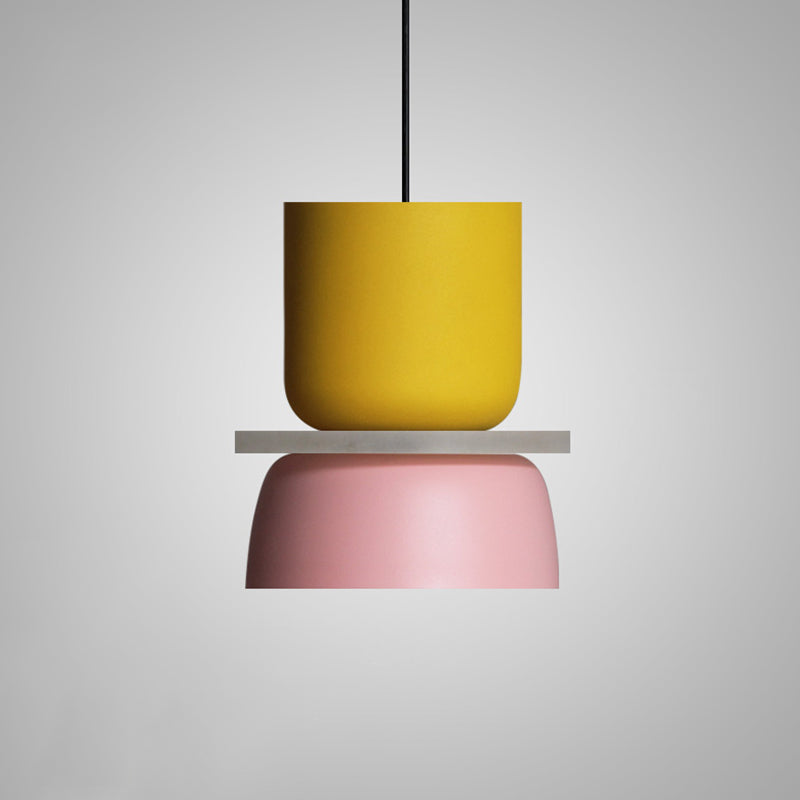 Luminoir | Moderne LED Hængelampe | Macaron Style | Farverig belysning | Metal | E26/E27 | Tilgængelig i Gul, Pink, Grå, Lysegrøn, Lyseblå, Orange