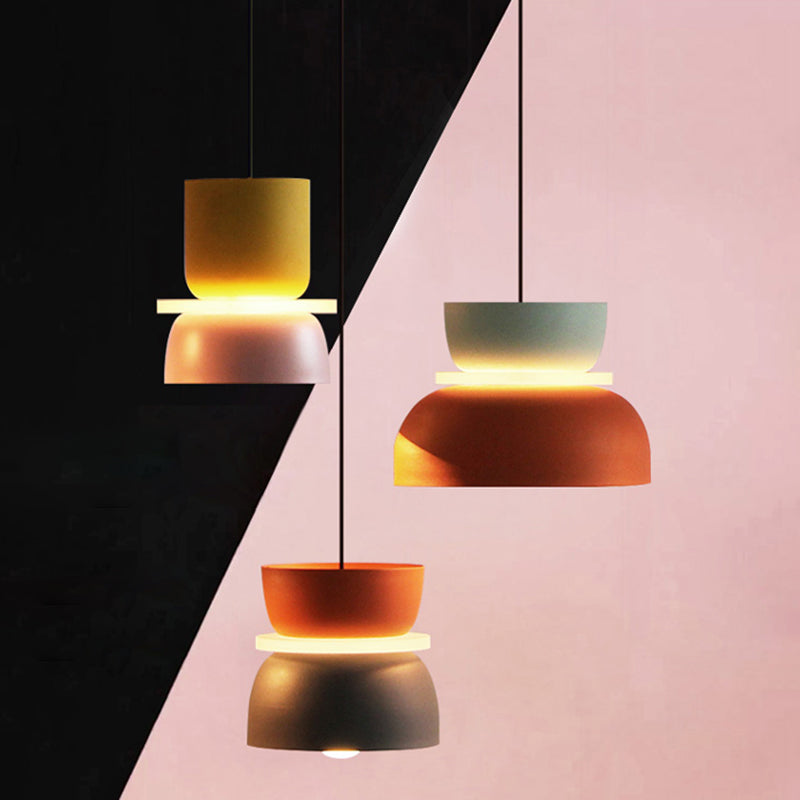 Luminoir | Moderne LED Hængelampe | Macaron Style | Farverig belysning | Metal | E26/E27 | Tilgængelig i Gul, Pink, Grå, Lysegrøn, Lyseblå, Orange