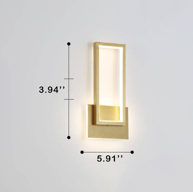 Luminoir | LED-væglampe | Guld | Rektangulær | Moderne Design | Akryl & Metal | 110V-240V | Til Soveværelse & Stue | Energieffektiv | Nem