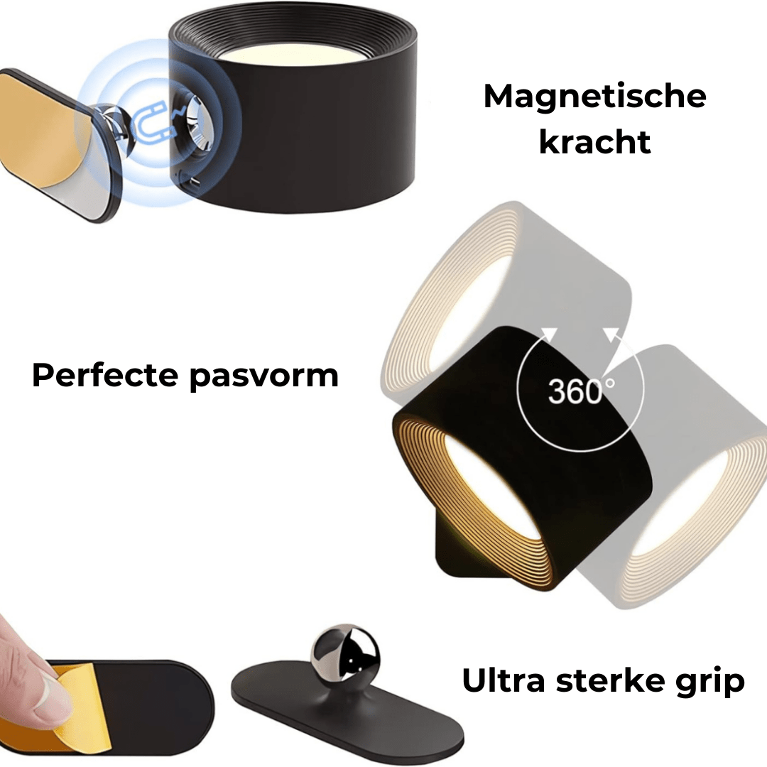 Wireless Rechargeable 360° Wall Light | Flexible LED Lighting | Adjustable Direction | Energy Efficient