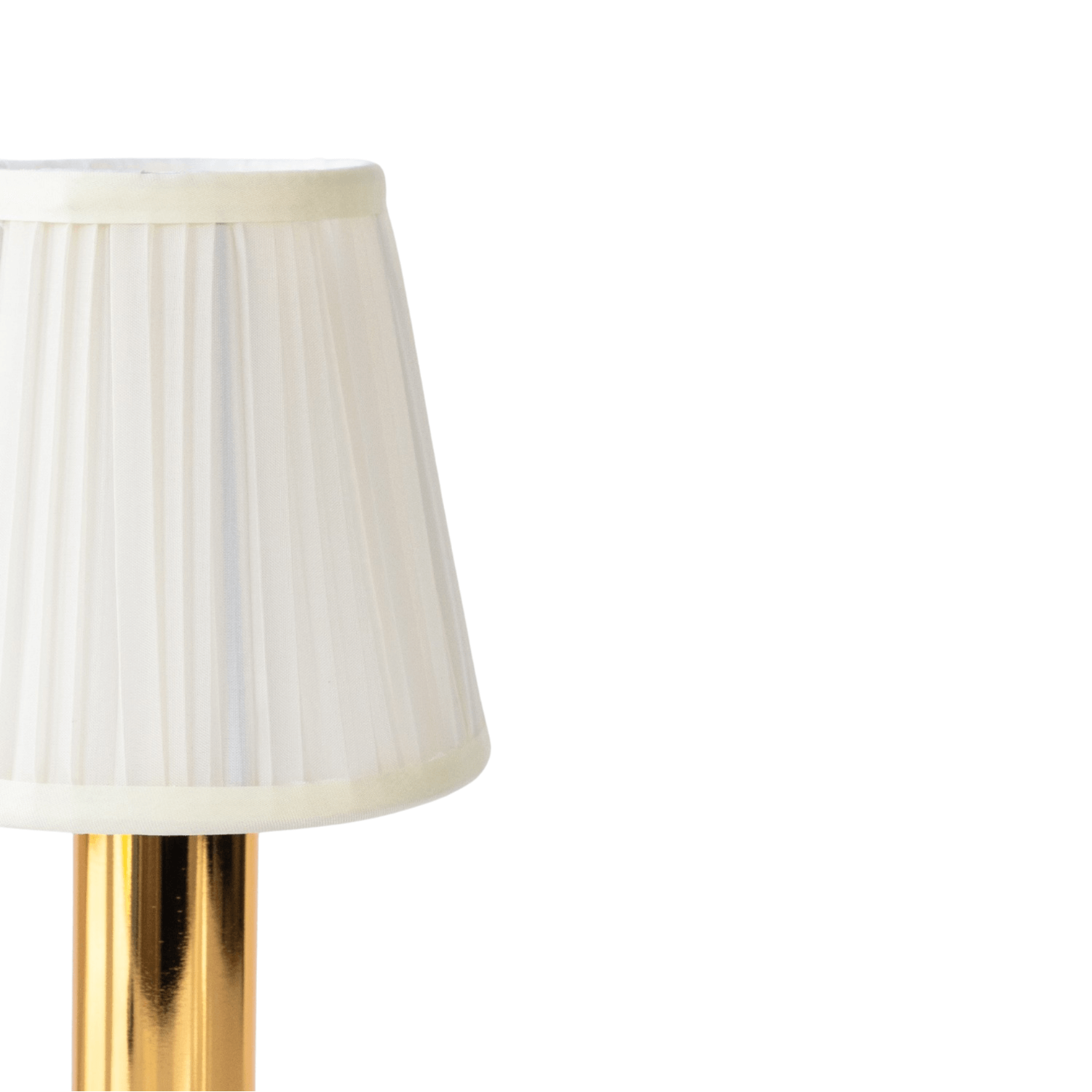 Cordless Rechargeable Fabric Table Lamp | Dimmable LED Light | Soft Atmosphere Lighting | Gold Finish | USB Charging | Portable Desk Lamp