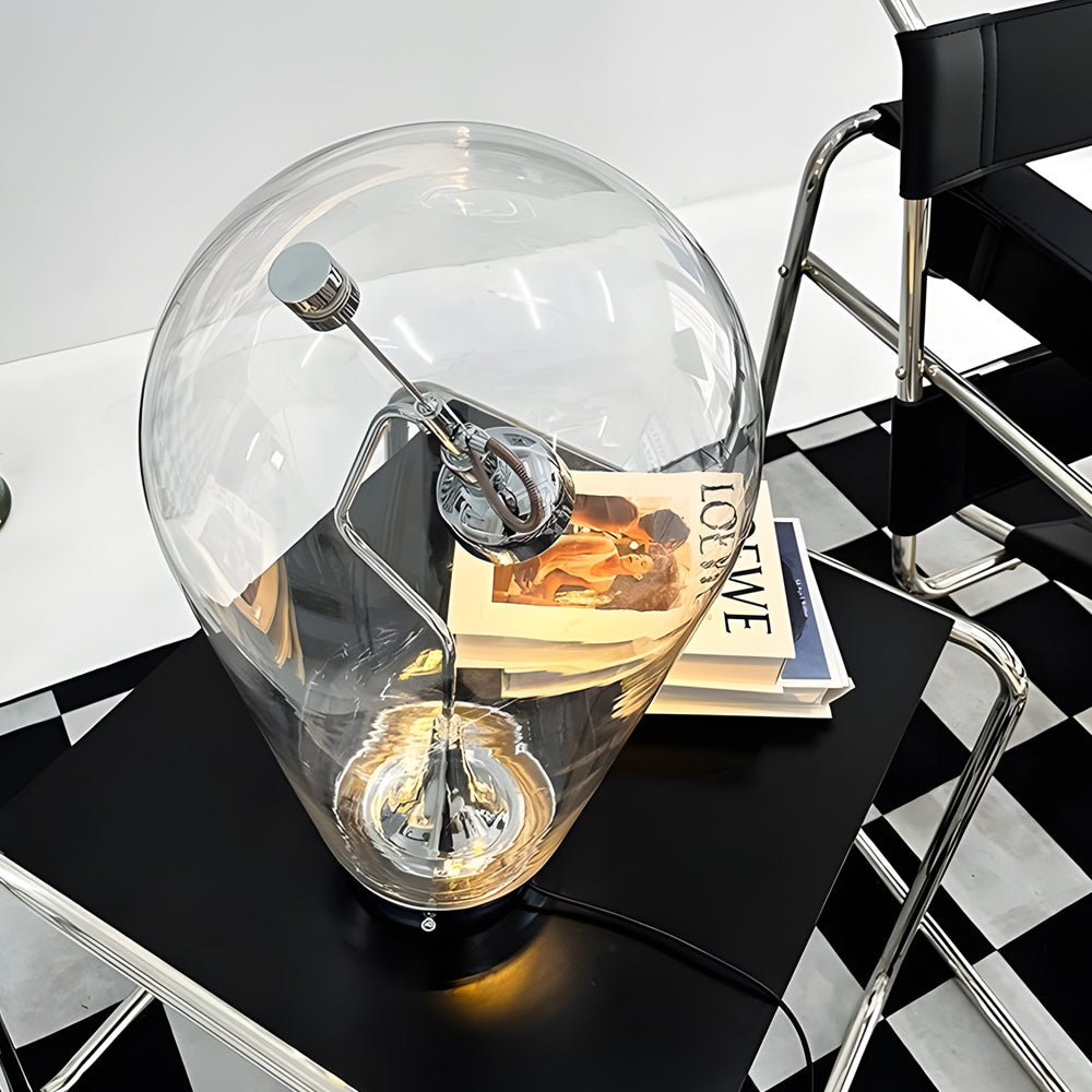 LumiGlow | Moderne Glaslampe | Touch Dæmpbar | LED | Industrielt Design | Kompakt 25x20 cm | Integreret Belysning | Miljøvenlig | 3000K Varm Hvid