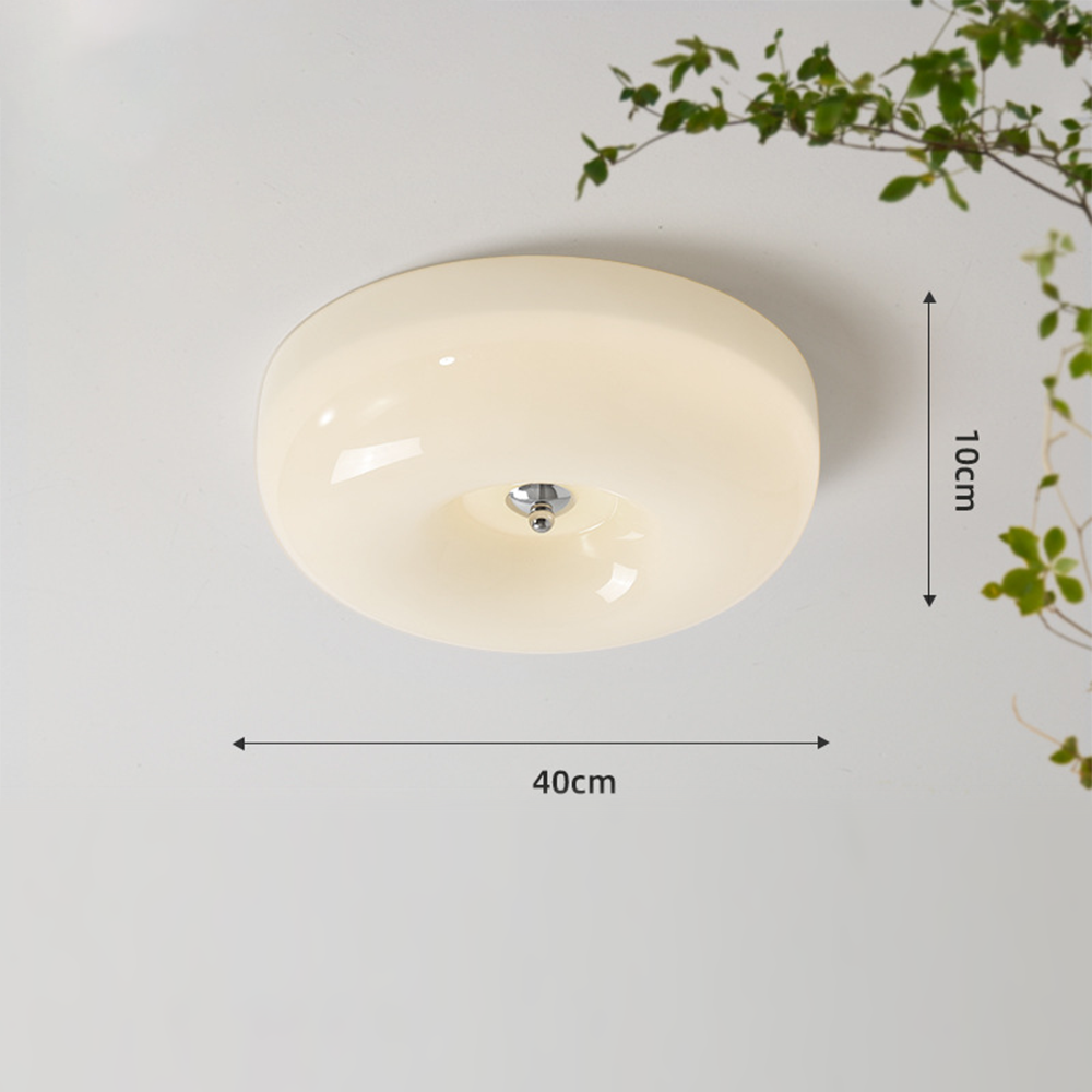 Loftslampe i Glas og Metal | LED Lyskilde | Varmt Lys | Inkl. Pære | Diameter 32/40/46 cm | Højde 10 cm | CE UL Certificeret | Velegnet til