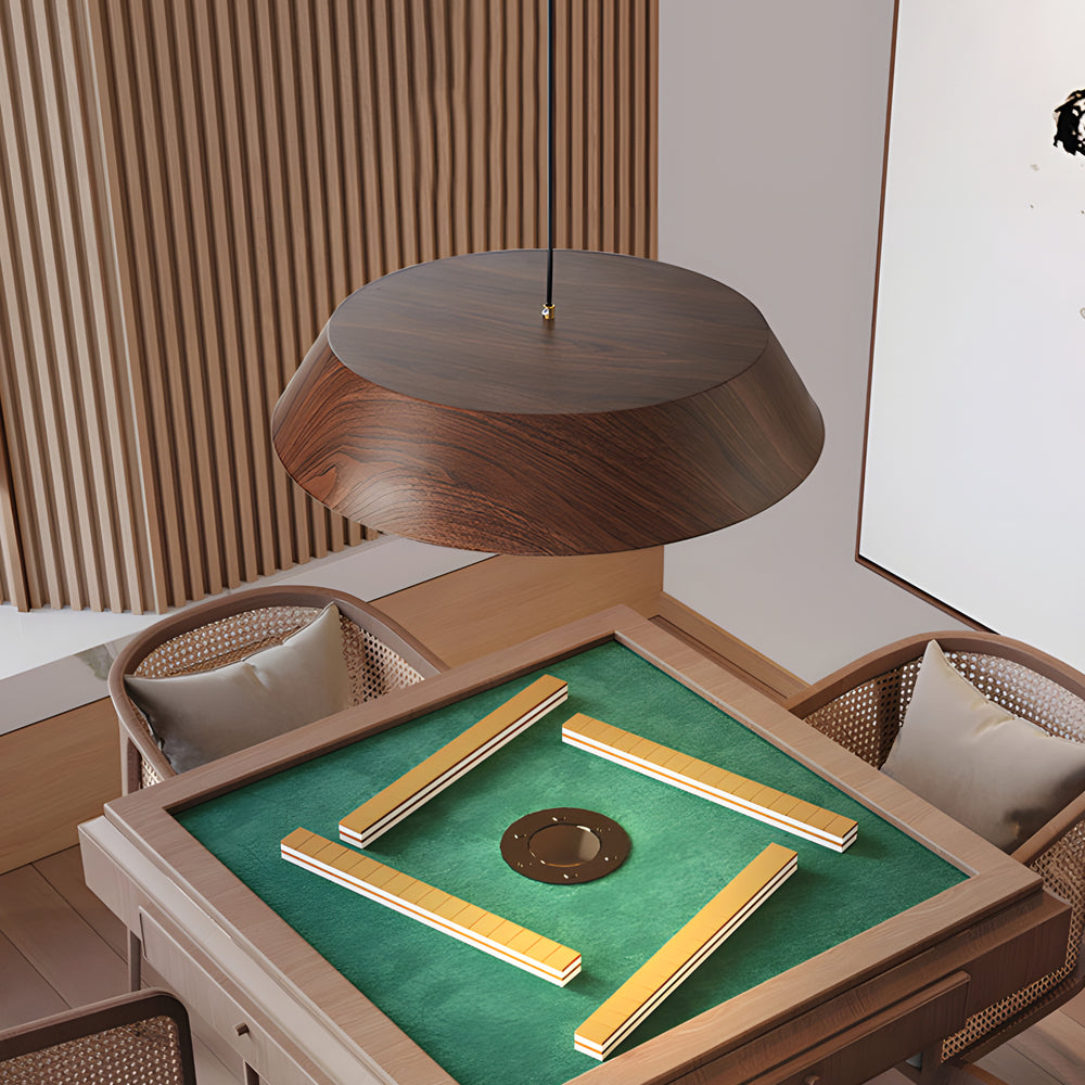 Rund Træpendel | Japansk Inspireret Design | Justerbar 100 cm Ledning | 24W LED | Dæmpbar i Tre Trin | Neutral Hvid, Varm Hvid | Egnede Rum: