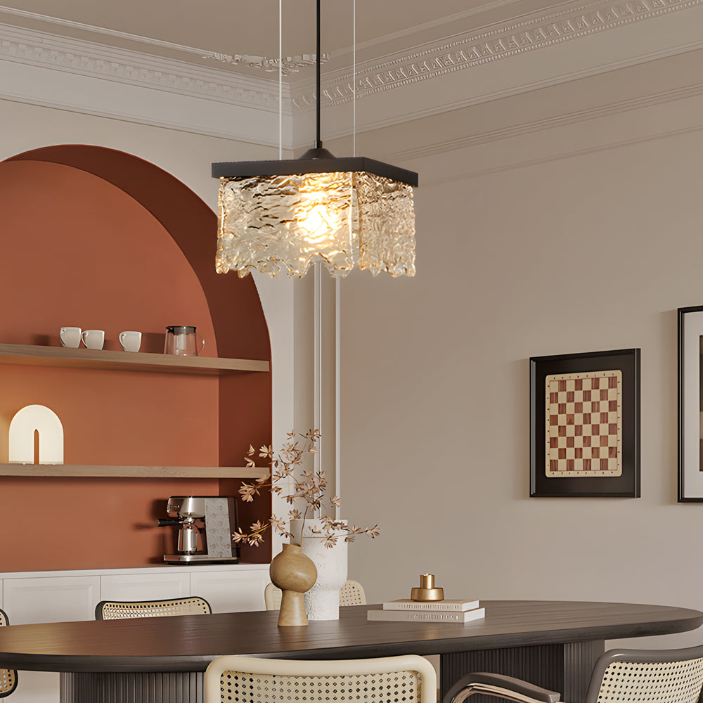 Glaslysekrone | Sort | Moderne stil | 3-trins farvetemperaturjustering | E27 lyskilde | Spisestue & Bar | 23 cm bred | 21 cm høj | Elektrisk