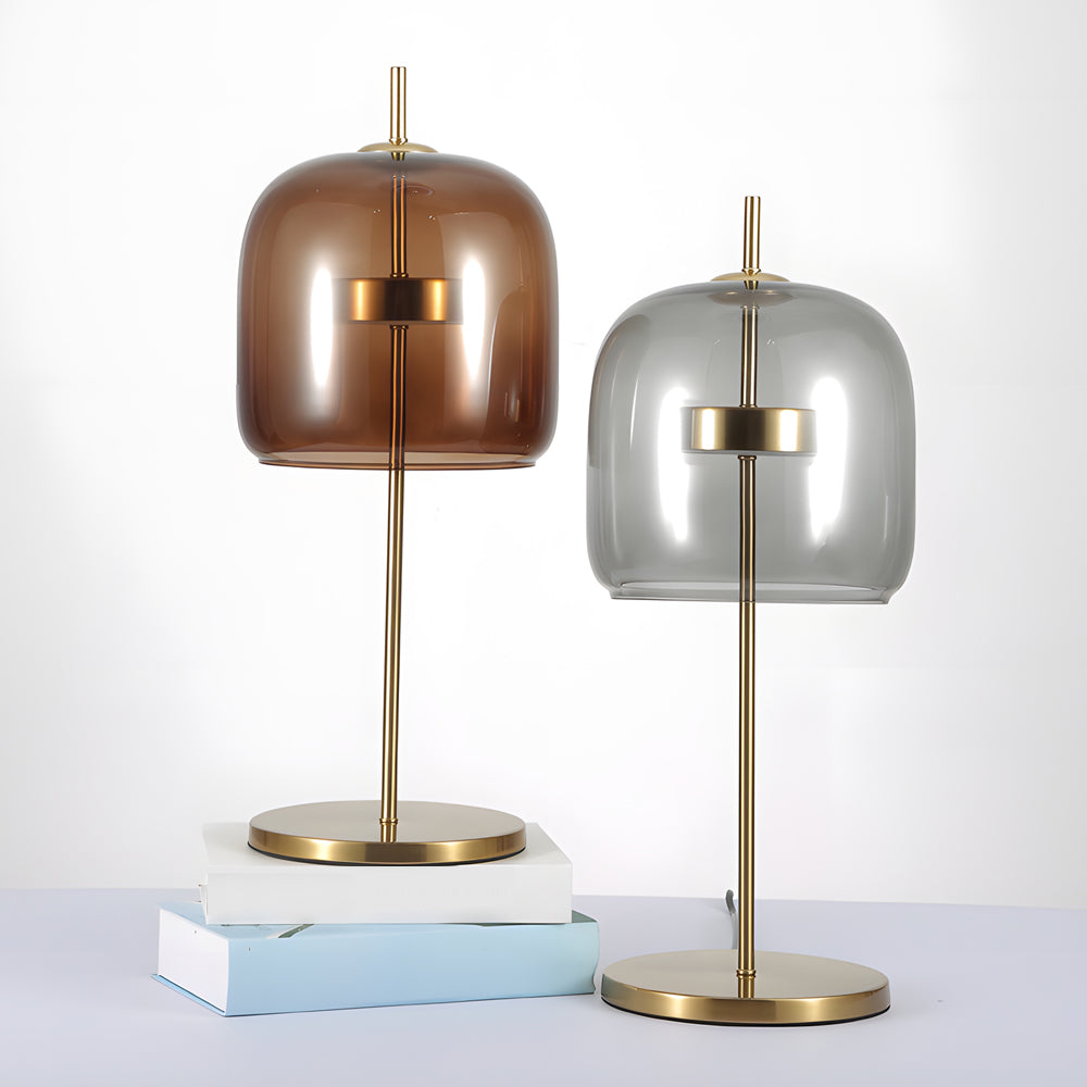 LumiLux | Røget Glas | Hyggelig Bordbelysning | Elegant Chic Design | Ideel til Soveværelse | Dekorativ Varm Glød | Moderne Interiør | Kombination af