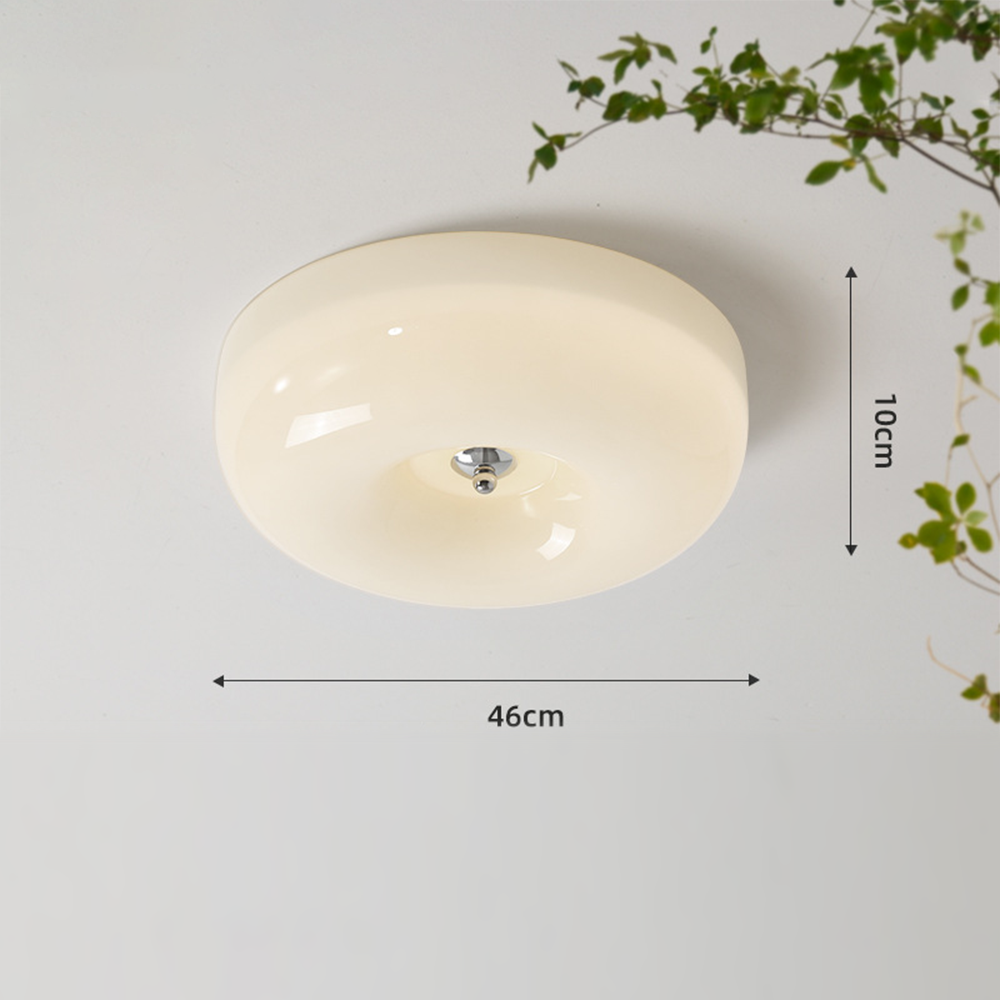 Loftslampe i Glas og Metal | LED Lyskilde | Varmt Lys | Inkl. Pære | Diameter 32/40/46 cm | Højde 10 cm | CE UL Certificeret | Velegnet til