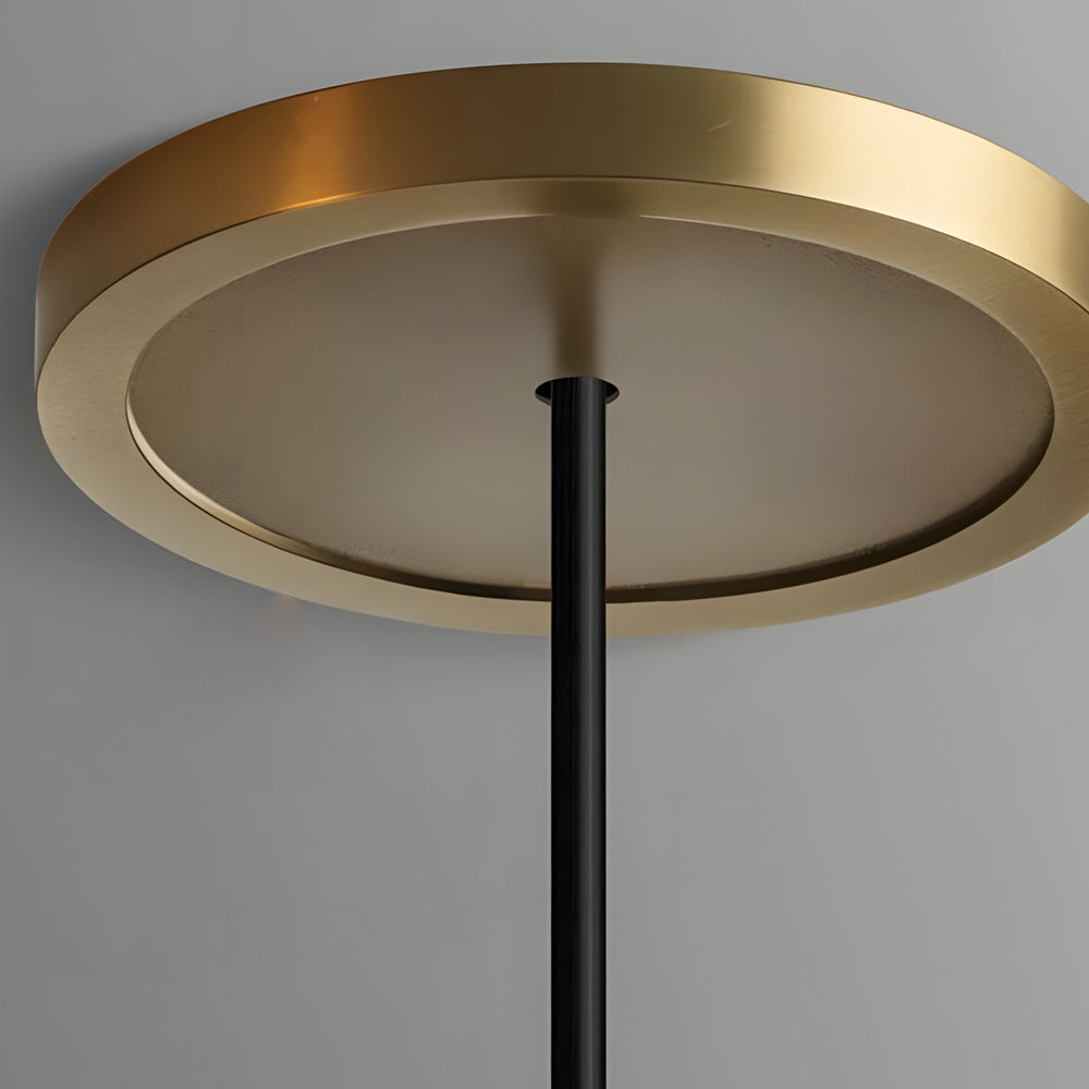 Geometrisk LED loftlampe | Krystaldetaljer | Justerbar højde | Messing og sort finish | Varmt og hvidt lysindstillinger | 12W energieffektiv | Ideel