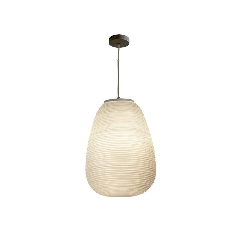 Marie | Moderne loftlampe | Ribbet glas | 1 Lyskilde | Hvid ramme | E26/E27 montering | Elegant pendel | Indendørs belysning | Alsidig