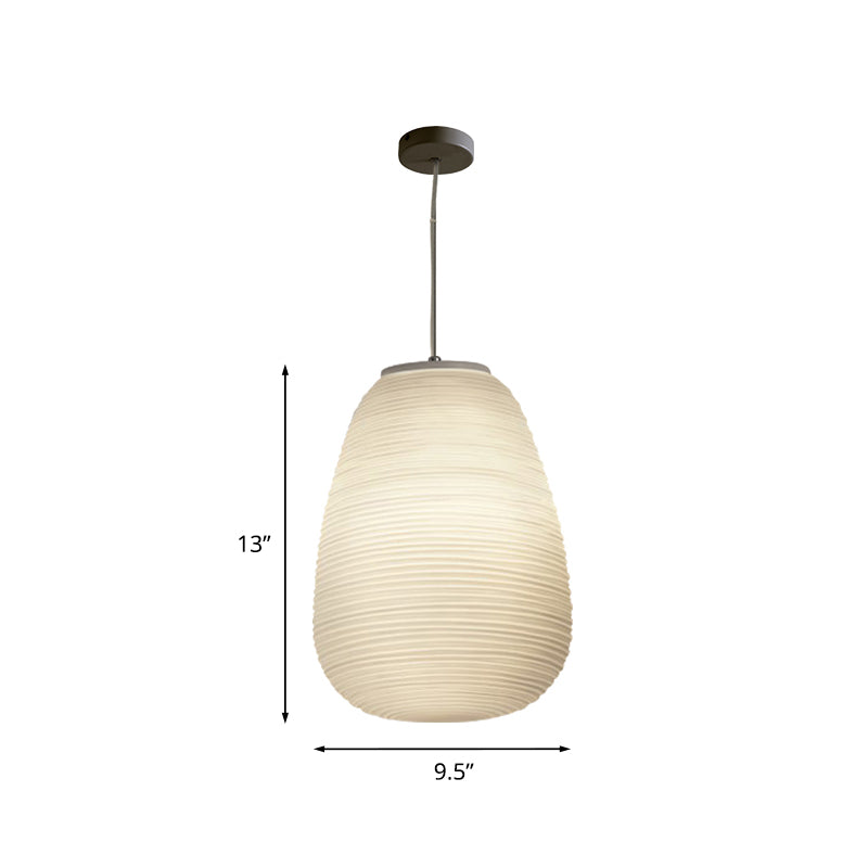 Marie | Moderne loftlampe | Ribbet glas | 1 Lyskilde | Hvid ramme | E26/E27 montering | Elegant pendel | Indendørs belysning | Alsidig