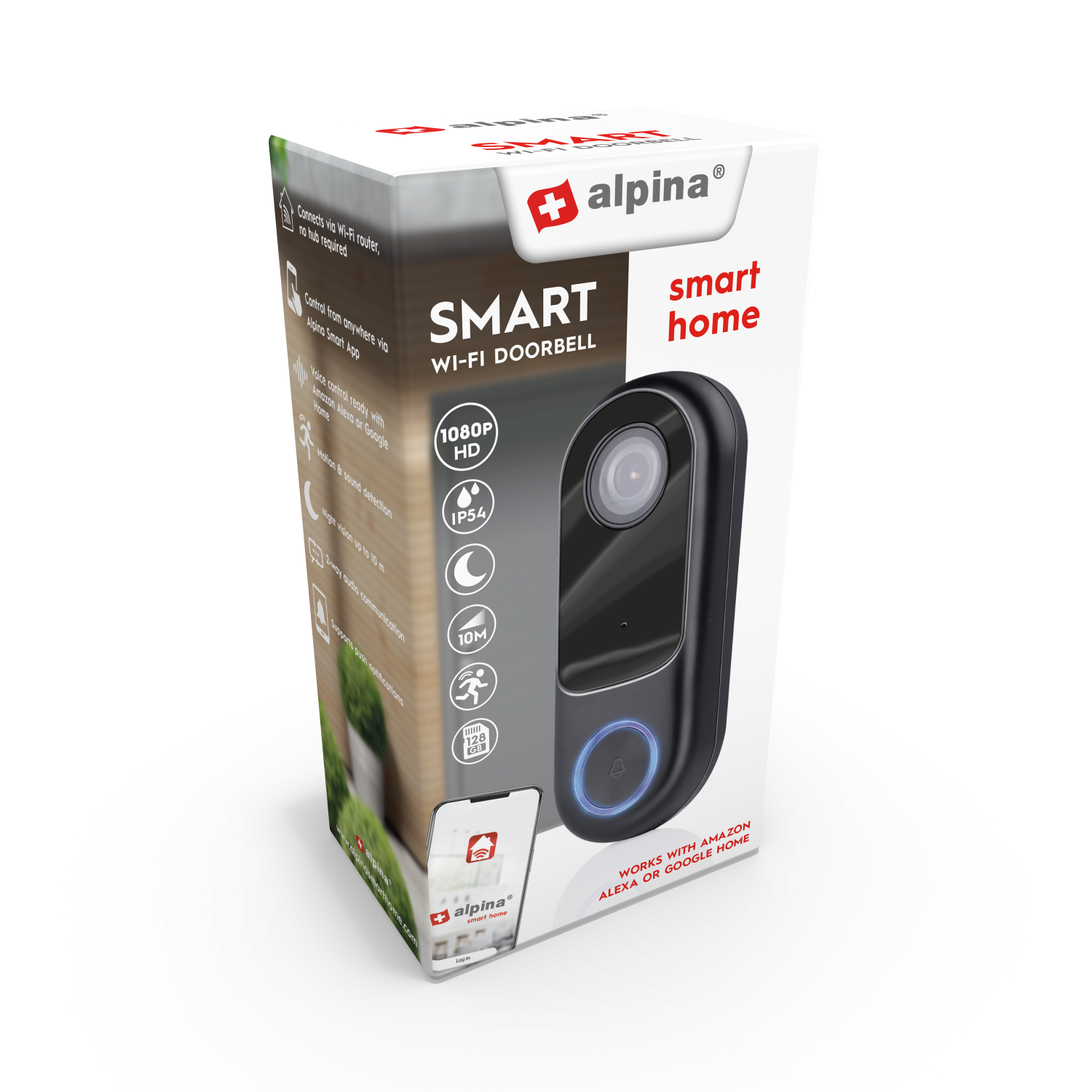 Alpina Smart Video Dørklokke med Kamera og