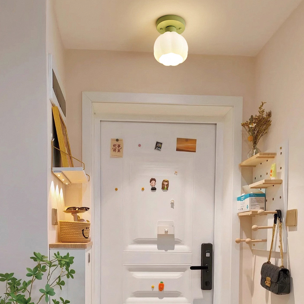 Græskarformet LED-loftlampe | Romantisk design | Glas og metal | 3 farvetemperaturer | Ideel til gang og