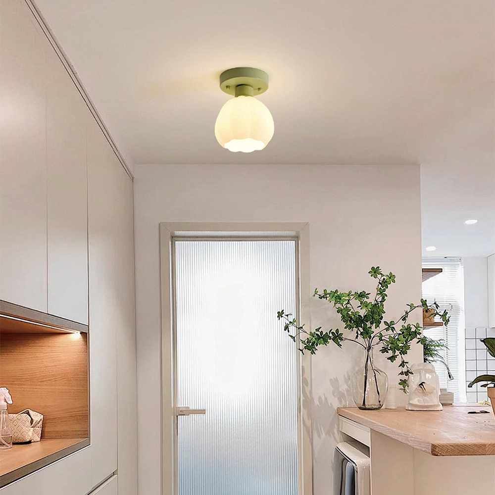 Græskarformet LED-loftlampe | Romantisk design | Glas og metal | 3 farvetemperaturer | Ideel til gang og