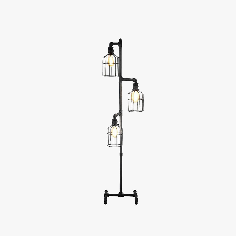 Brinovelle | Industriel Gulvlampe | Justerbare Lyskilder | Moderne Design | Belysning til Stue eller Kontor | Holdbar Konstruktion | Let at