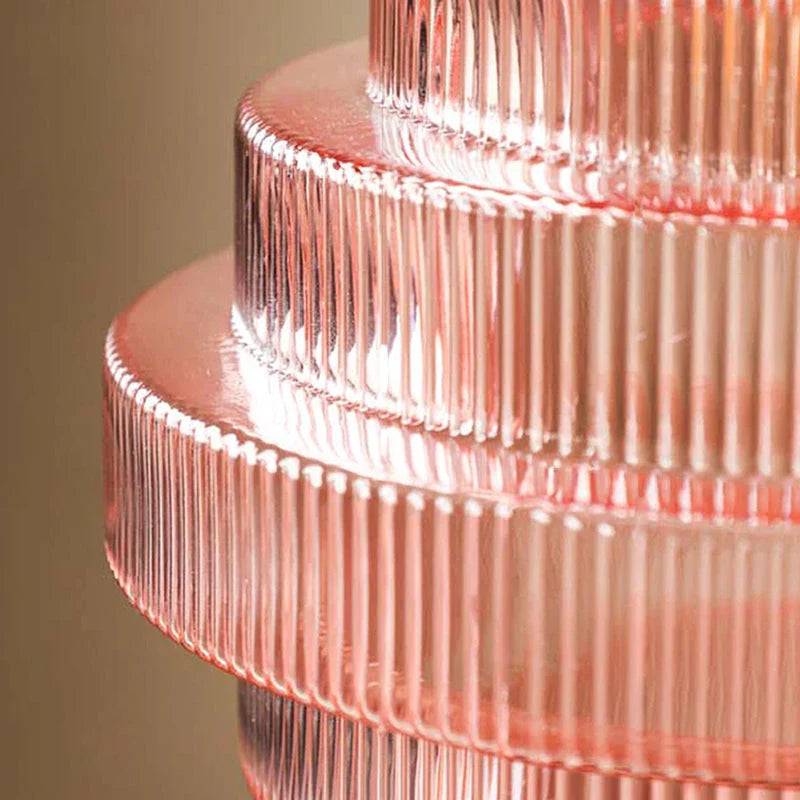 Clarity Loftlampe | Antik Messingflaske | Stribet Glas | Moderne Hængelampe | Køkken & Spisestue