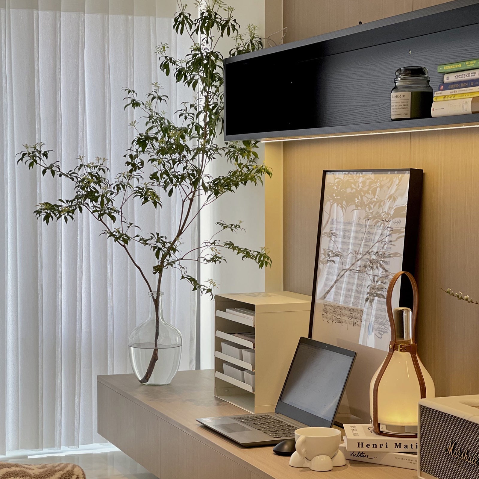 Bell Læder Glaslampe | Bærbar LED | Solar & USB Opladning | Luksus Design | Berøringskontrol | Til Køkken & Stue | Ø30