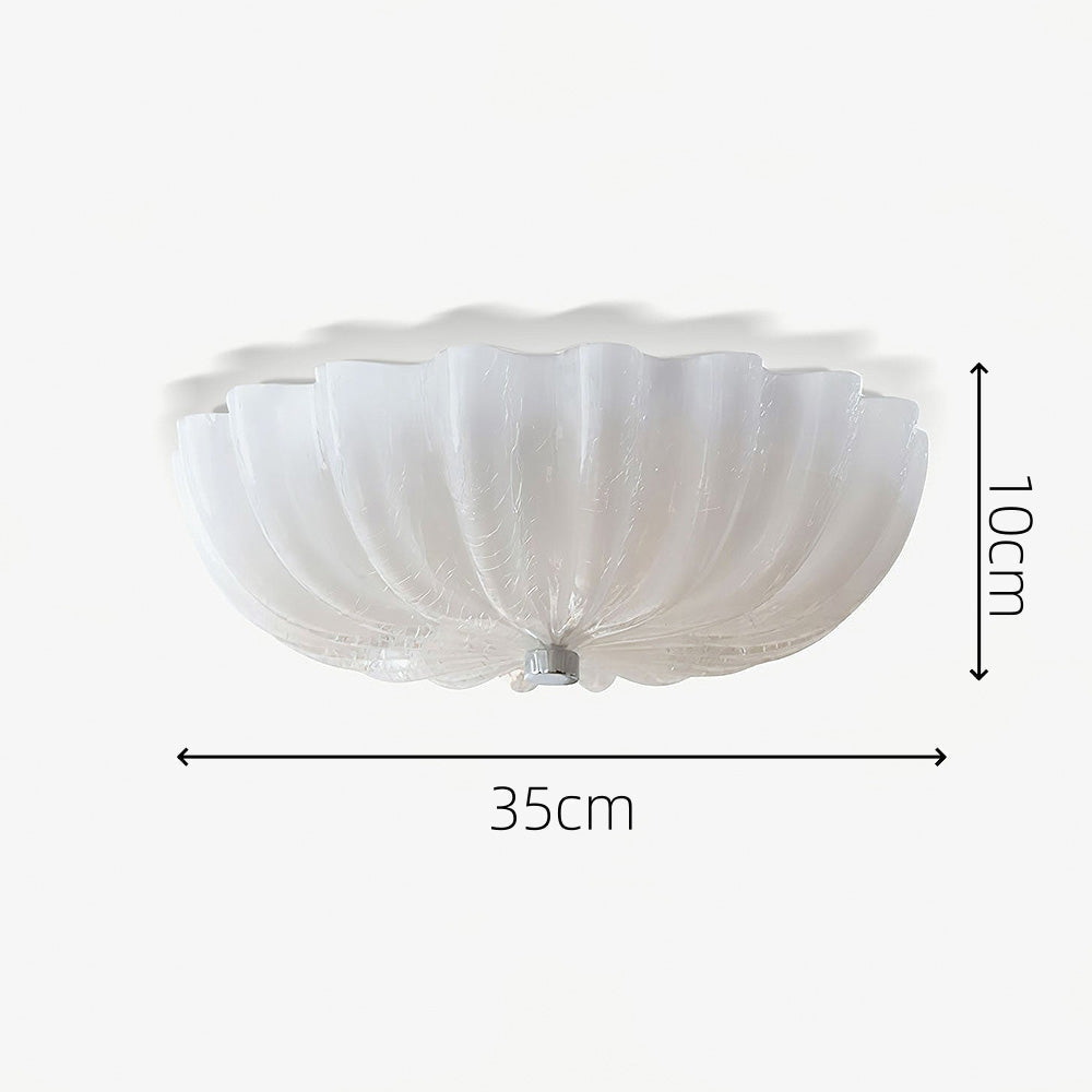 Luminoir | Glaskuppel Loftlampe | Hvid | 35cm x 10cm | E14 Fatning | Moderne Belysning | Til Stue, Spisestue, Soveværelse | CE, UL Certificeret