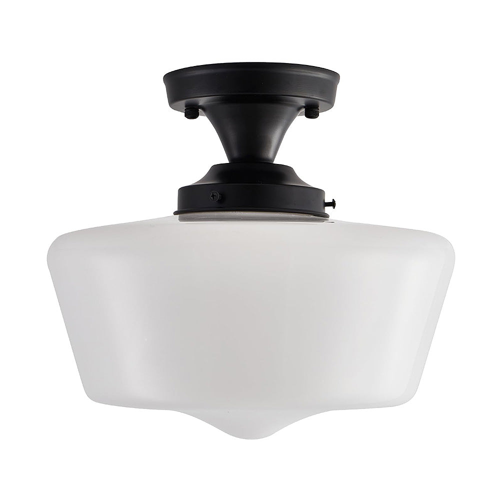 Bauhaus Inspireret Creme Messing | Jern og Glas Design | 30 cm Diameter | Ideel til Gang og Stue | Elegant Skandinavisk Look | Lyskilde E26 | Sort og