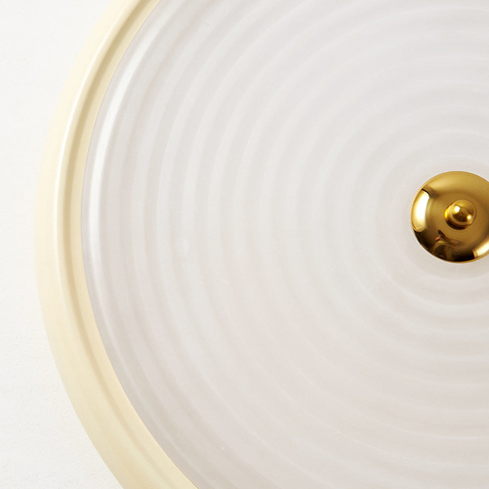 Hvid LED-loftslampe | Rund design | Diameter D25/D35/D45cm | Højde H12cm | Materiale: Metal+Akryl+Glas | Perfekt til spisestue, stue og