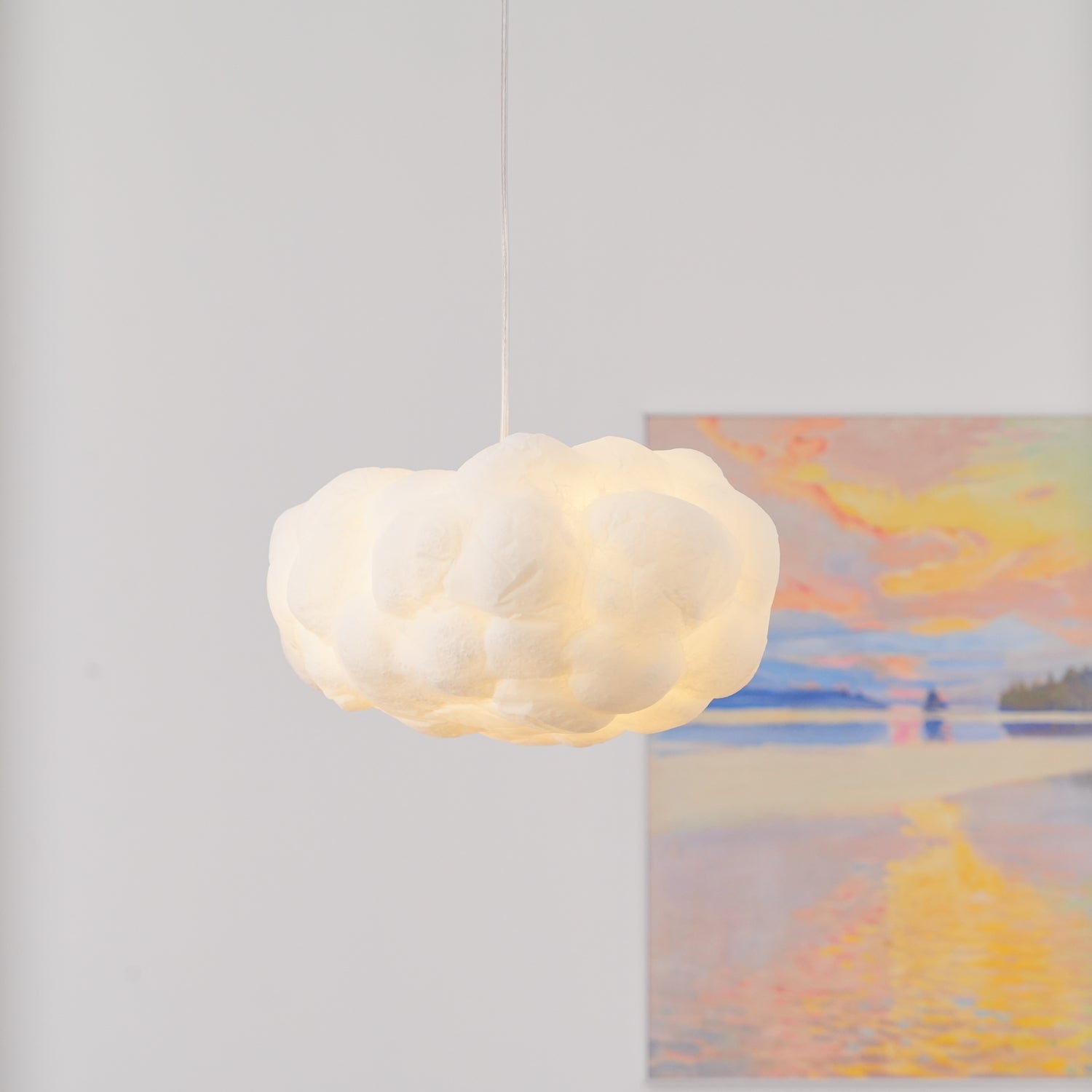 Cloudy Pendel Lampe | Moderne LED Design | Blødt Diffust Lys | Minimalistisk Indretning | UL CE SAA Certificeret | Fastmonteret | Jern Metal Bomuld