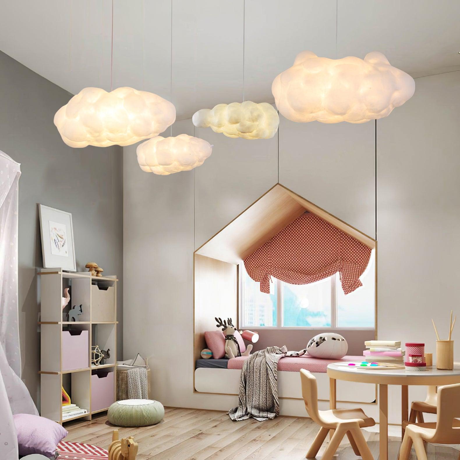 Cloudy Pendel Lampe | Moderne LED Design | Blødt Diffust Lys | Minimalistisk Indretning | UL CE SAA Certificeret | Fastmonteret | Jern Metal Bomuld