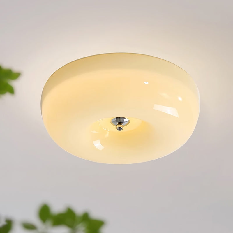 Loftslampe i Glas og Metal | LED Lyskilde | Varmt Lys | Inkl. Pære | Diameter 32/40/46 cm | Højde 10 cm | CE UL Certificeret | Velegnet til