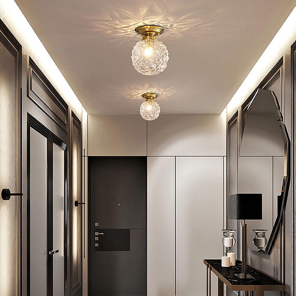 Klar Glaskugle Lampe | Moderne Loft | Røggrå/Blå/Klar | D20xH26 cm | E27 Fatning | CE, UL Certificeret | Tør Montering | Stue &