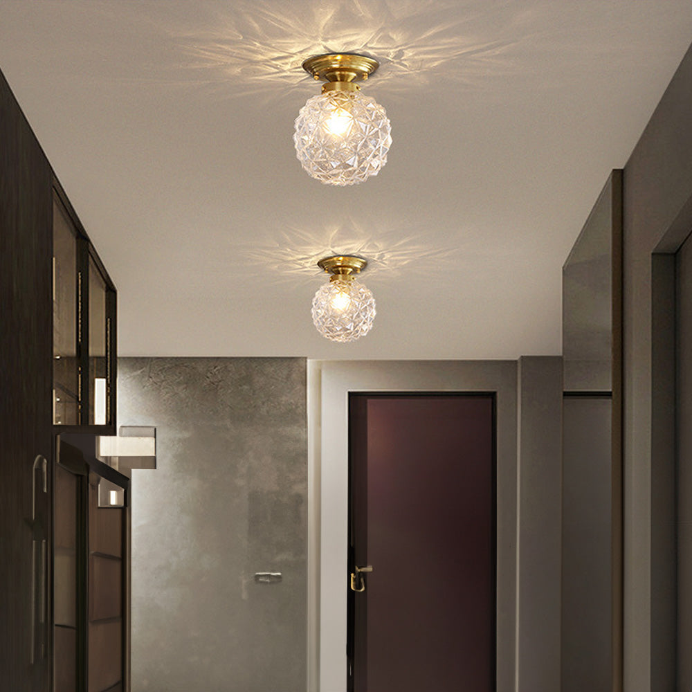 Klar Glaskugle Lampe | Moderne Loft | Røggrå/Blå/Klar | D20xH26 cm | E27 Fatning | CE, UL Certificeret | Tør Montering | Stue &