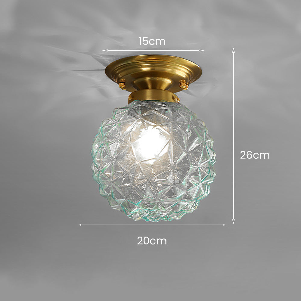 Klar Glaskugle Lampe | Moderne Loft | Røggrå/Blå/Klar | D20xH26 cm | E27 Fatning | CE, UL Certificeret | Tør Montering | Stue &