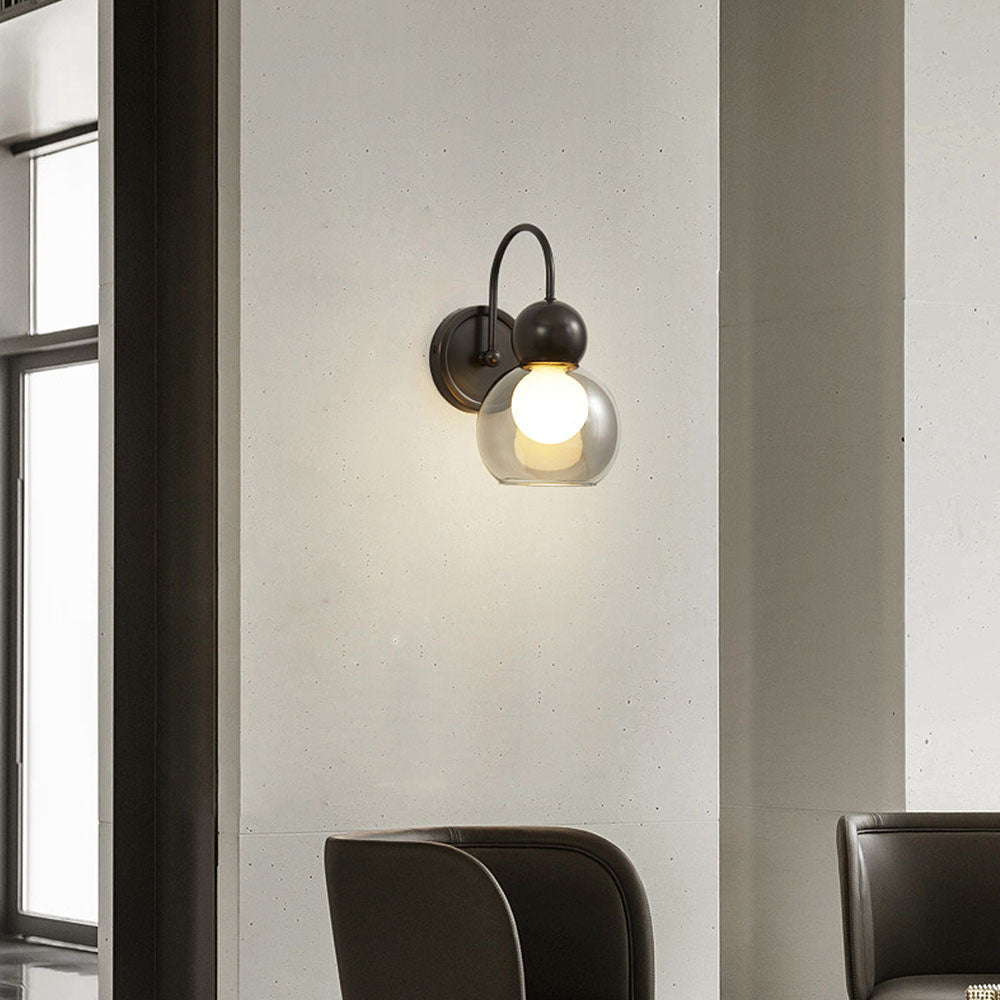 Elegant | Retro | Drejbar | Væglampe | i | Messing | og | Glas | Ø21cm | H15cm | Justerbar | Guld | Til | Spisestue | Stue