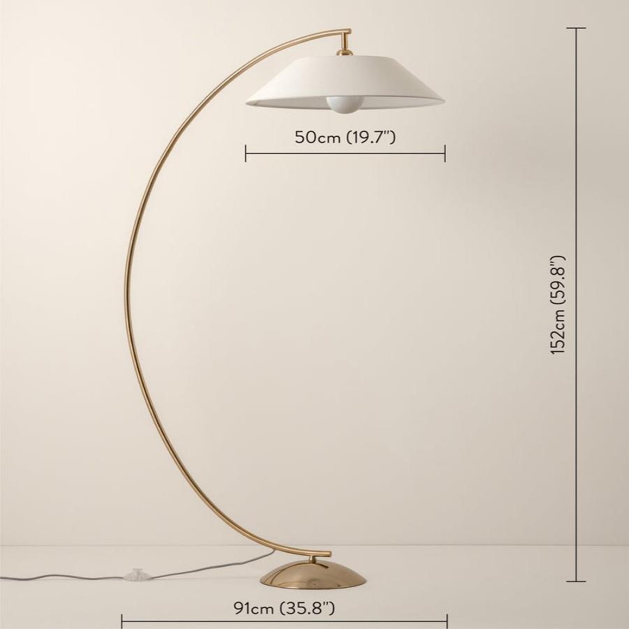 Gulvlampe i stål og stof | Moderne design | LED-kompatibel | E26/E27 fatning | 40W max | Ideel til stue, soveværelse eller læsehjørne | Robust