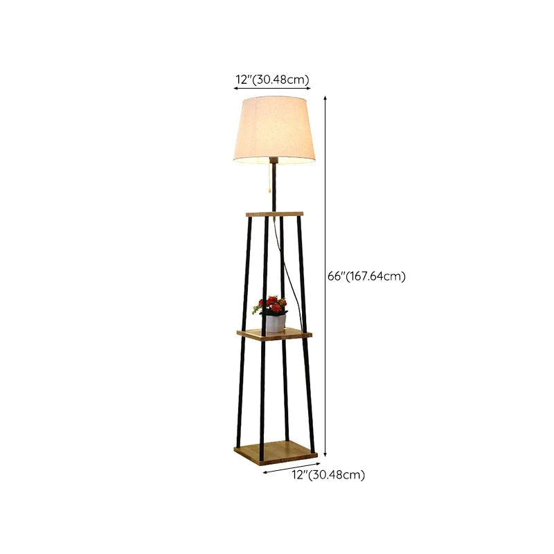 Moderne gulvlampe med hylder | Savionia | Praktisk opbevaring | Elegant belysning | Holdbar konstruktion | Stue- og soveværelsesvenlig | Stilren