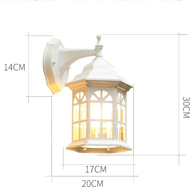 Vandtæt Udendørs LED Væglampe | Retro Europæisk Design | Aluminium | 20x30 cm | E27 Fatning | Energieffektiv Belysning til Hjem &