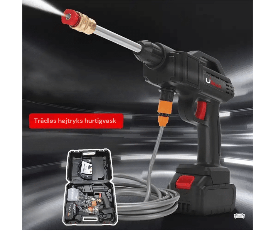 Højtryksrenser transportabel - 24 bar m/batteri inkl. oplader og fin