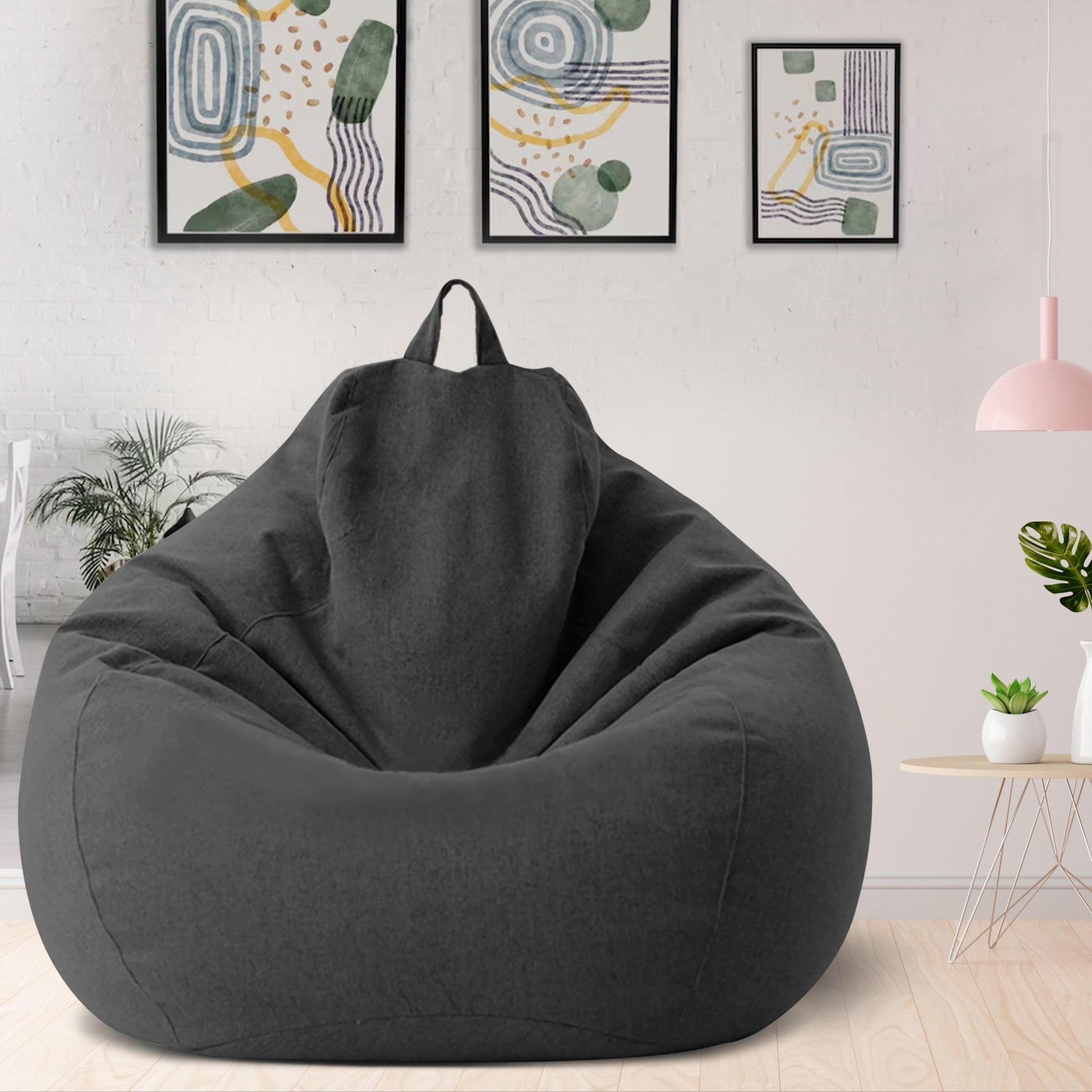 Sækkestol i Premium Linned | Ergonomisk Design | Komfortabel Høj Kvalitets Fyld | Aftageligt og Vaskbart Betræk | Fås i 16 Farver og Flere Størrelser