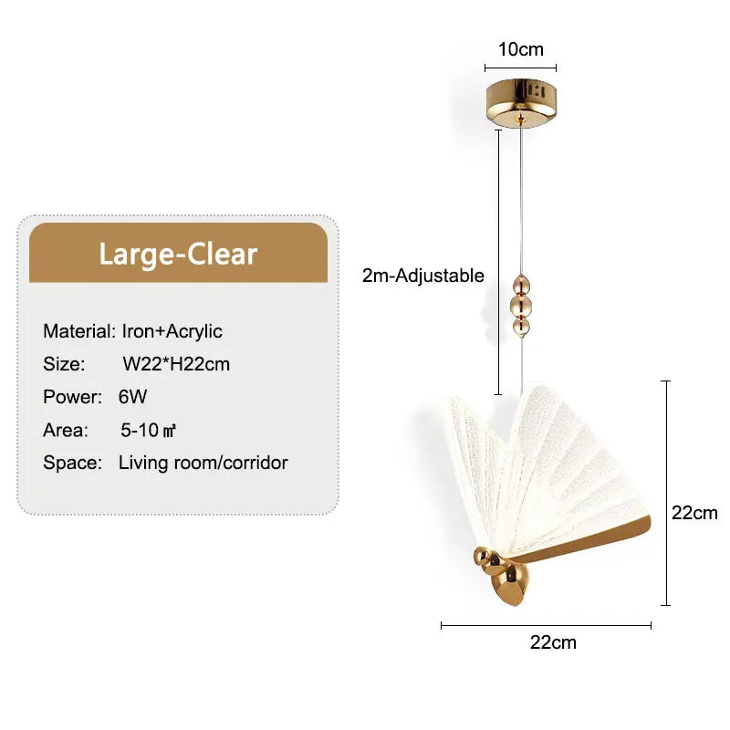 Luminoir Sommerfugl Inspireret Hængelampe | Elegant Loftsbelysning | Varmt LED Lys | Modern Design | Metalkonstruktion | Perfekt til Stue og