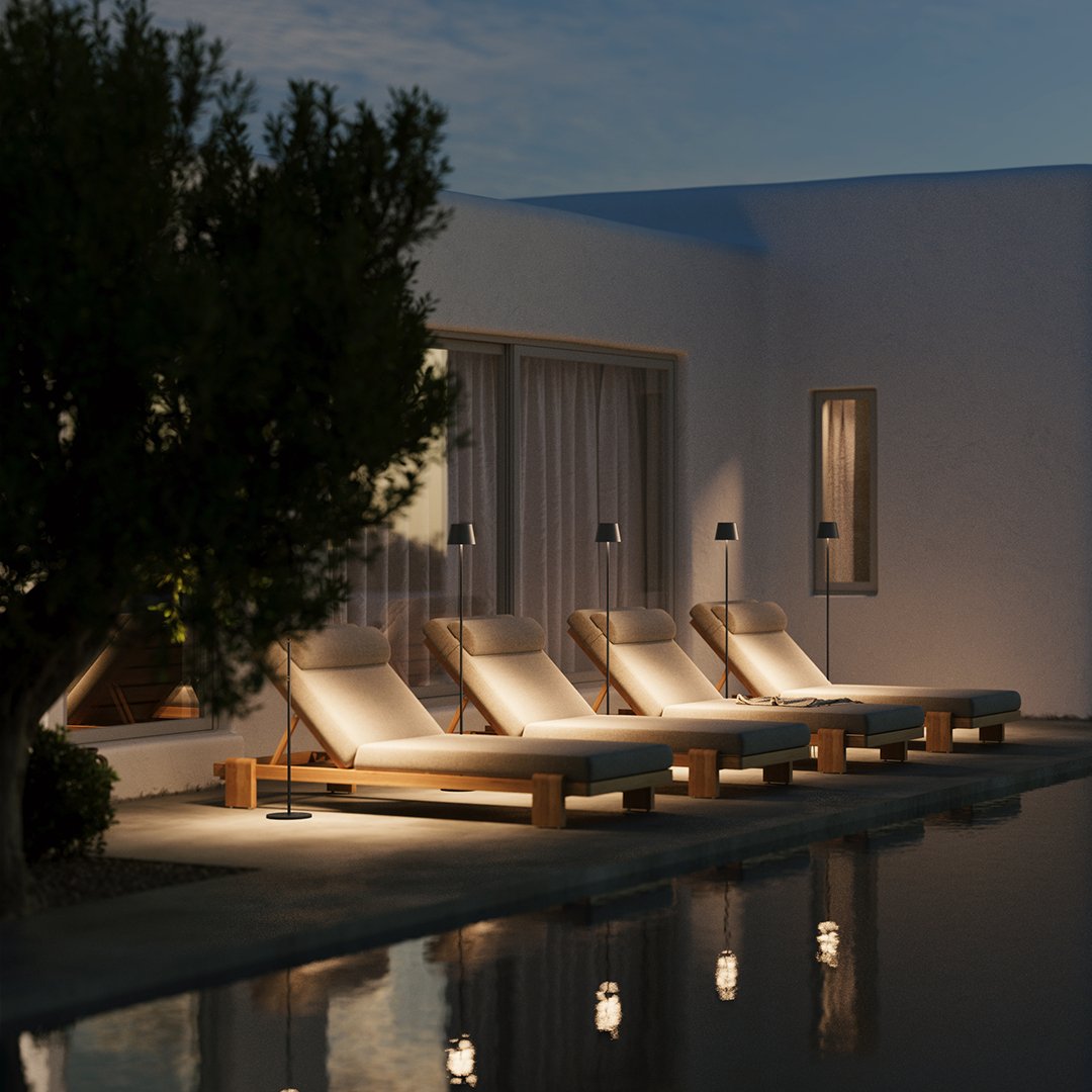 Rilano | Justerbar LED lysstand | Genopladeligt batteri | 10 timer brugstid | Stilrent design | Varm lystemperatur 2700K | Indendørs og udendørs