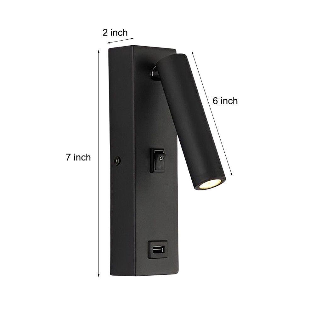 Luxi Light | Justerbar LED-væglampe | USB-opladning | Moderne design | Læseudelys | 30x10x5 cm | Metal | Indbygget