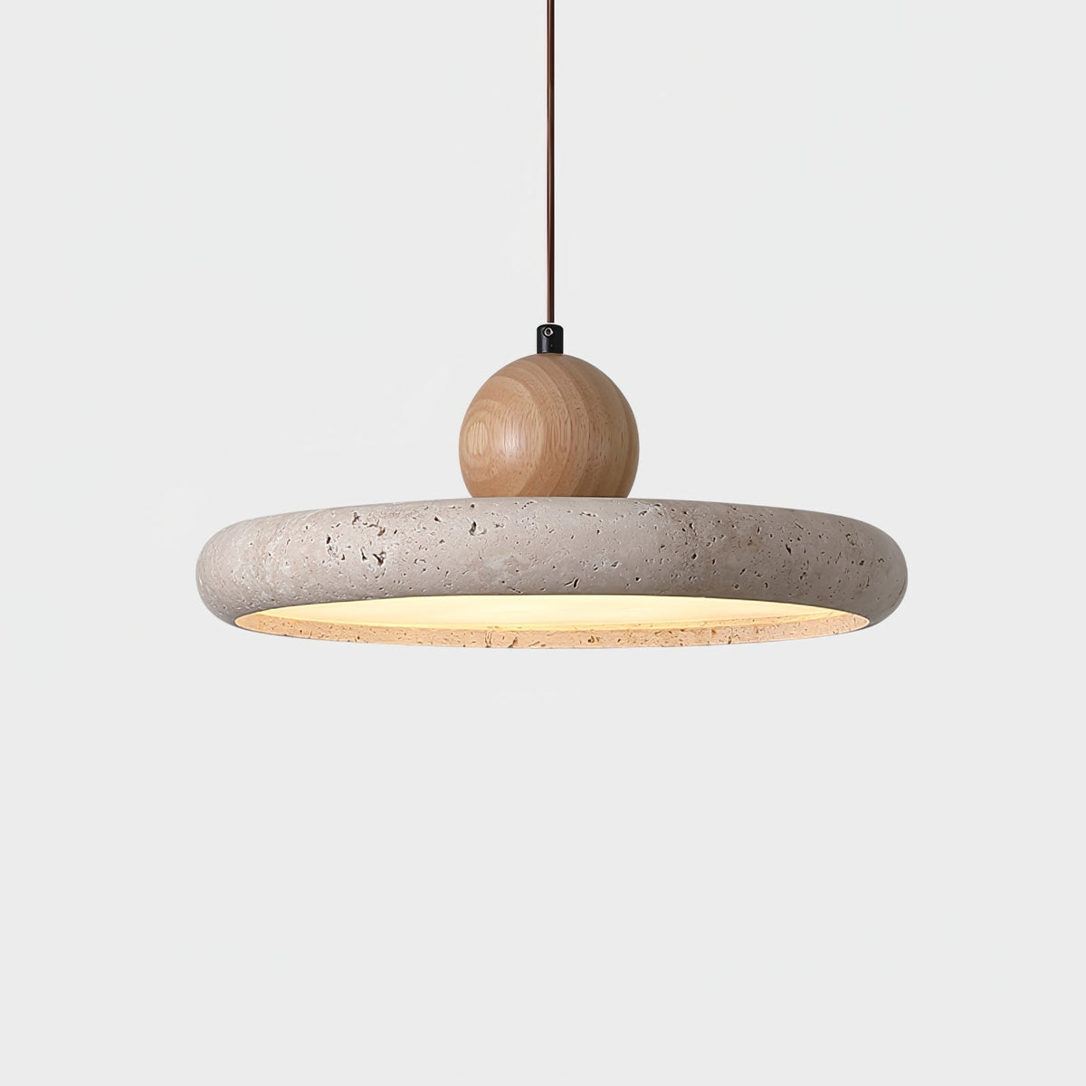 Emily | Travertine & Wood Pendant