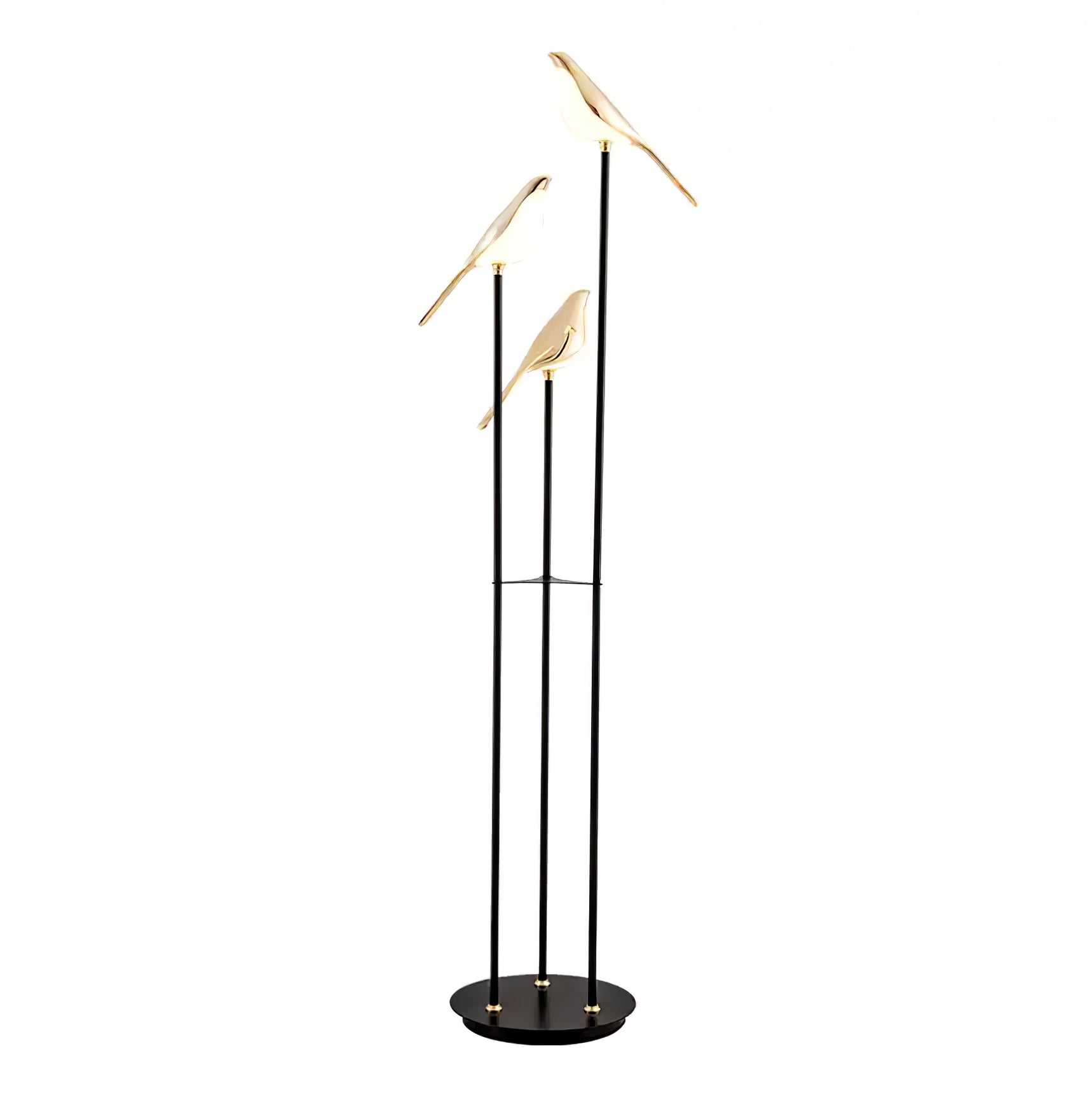 Misterlamp Magpie Perch Kollektion | Gulvlampe | Integreret LED | Minimalistisk design | Sort stativ | Naturinspireret fugleformet pære | Højde 152cm