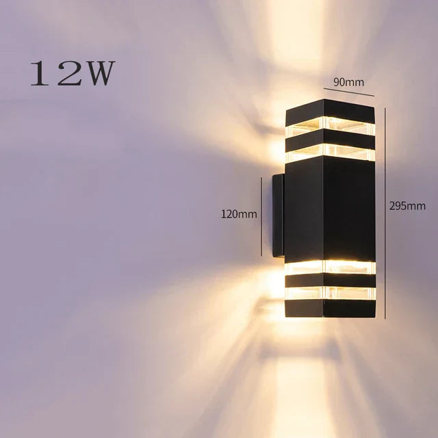 LuminaRain | Vandtæt LED væglampe til udendørs brug | Moderne 6W & 12W belysning | Holdbar aluminium | Perfekt til have og