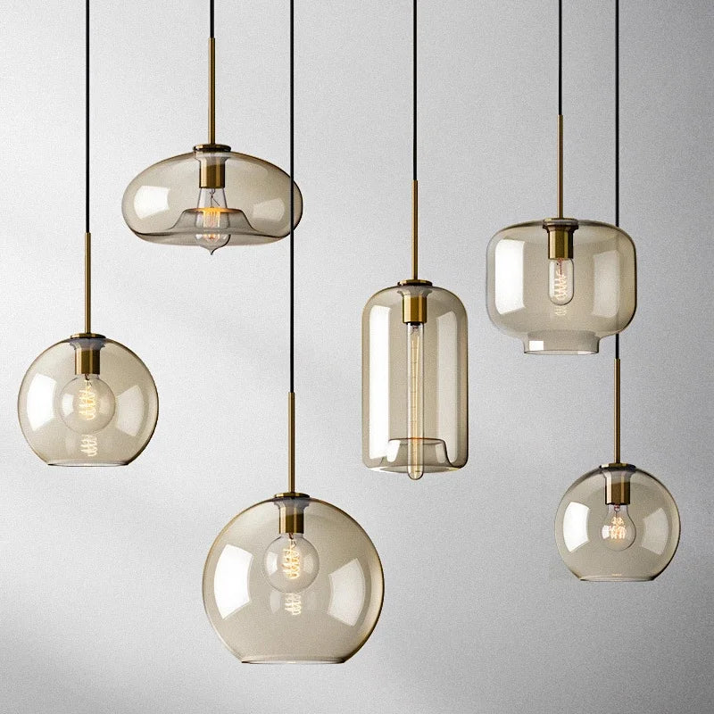 Nordisk Design Glaspendel | Skandinavisk Minimalisme | Atmosfærisk Belysning | Holdbar Kvalitet | E27 Fatning | Glas og Metal | Moderne Indretning